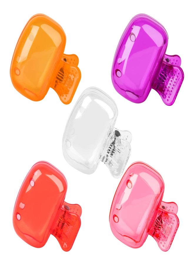 Fowecelt 5 Pack Travel Toothbrush Head Covers Cap, Toothbrush Protector Brush Pod Case Protective Plastic Clip for Household Travel, Camping, Bathroom, School, Business - Image 1